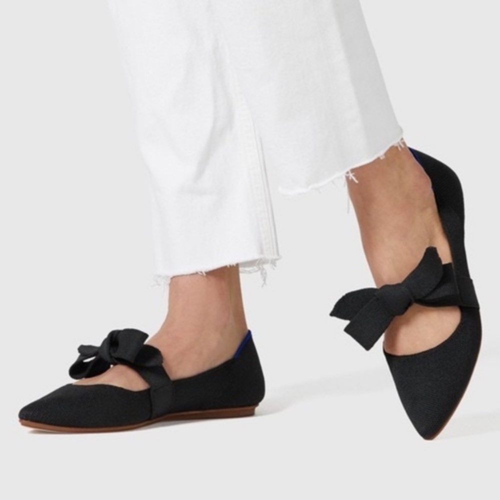 Rothy’s Black Classic Bow Mary Jane Flats - Size 8.5